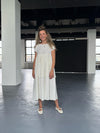 White Double Ruffle Maxi Dress