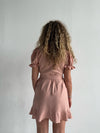 Linen Peach Mini Dress