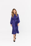 Silky Royal Blue Midi Dress