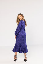 Silky Royal Blue Midi Dress