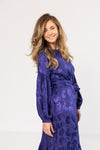 Silky Royal Blue Midi Dress
