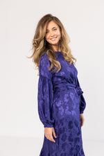 Silky Royal Blue Midi Dress