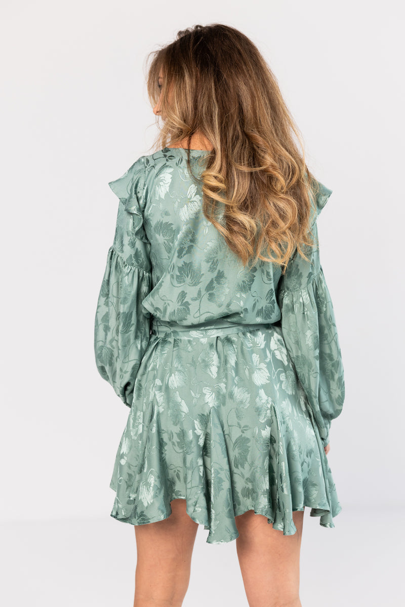 Silky Mint Mini Dress