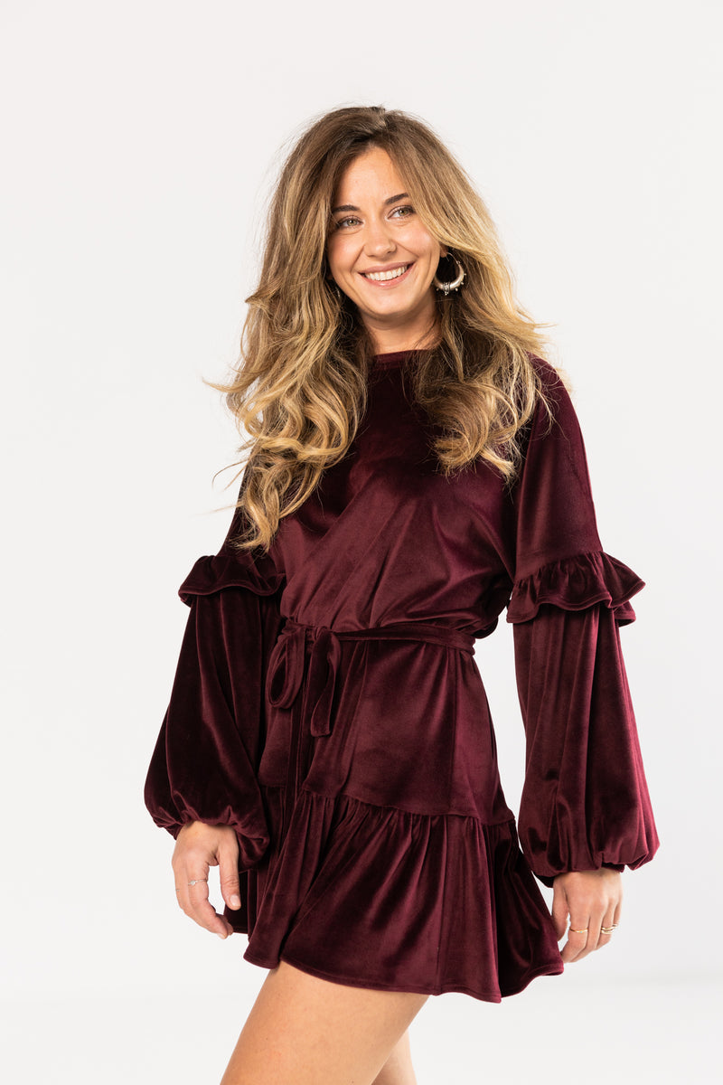 Dark Burgundy Velvet Dress