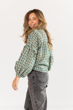 Green Plaid Angel Top