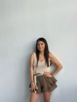 Chocolate Cotton Divided Skirt