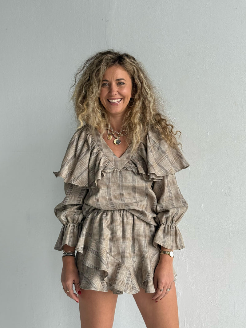 Ruffle Linen Two Pieces
