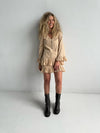 Cotton Double Ruffle Mini Dress