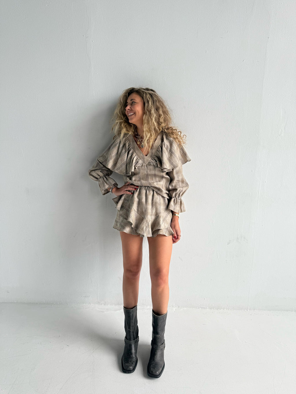 Ruffle Linen Two Pieces