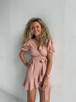 Linen Peach Mini Dress