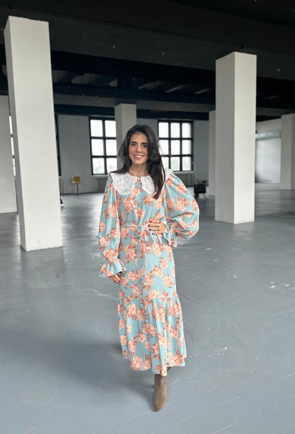 Blue Colar Midi Dress