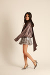 Dark Silver Sequins Divided Skirt
