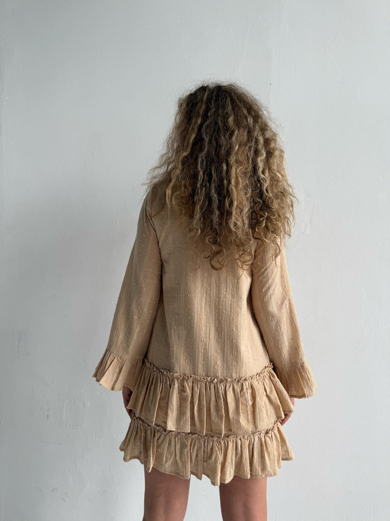 Cotton Double Ruffle Mini Dress