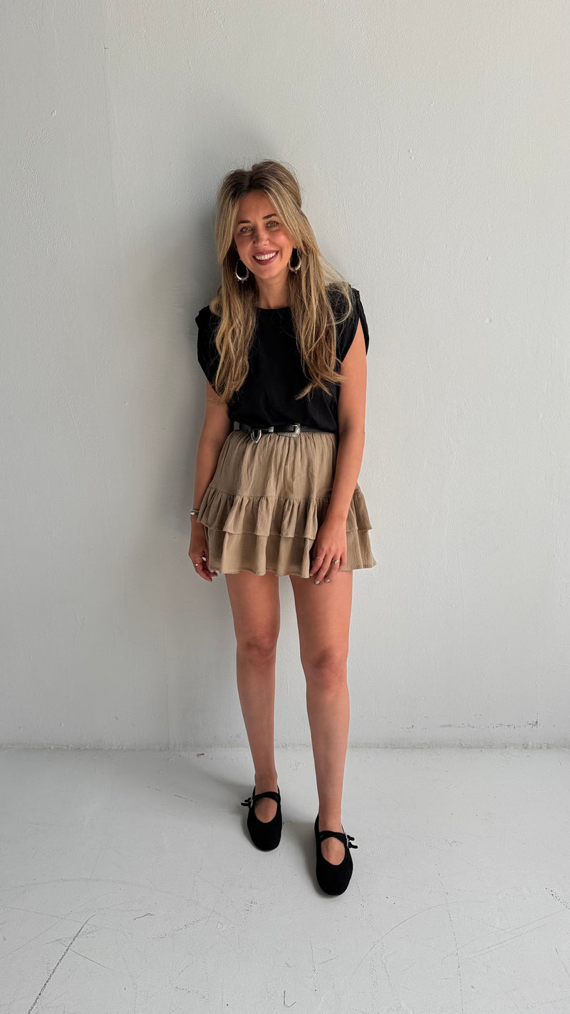 Two Ruffles Cotton Skirt