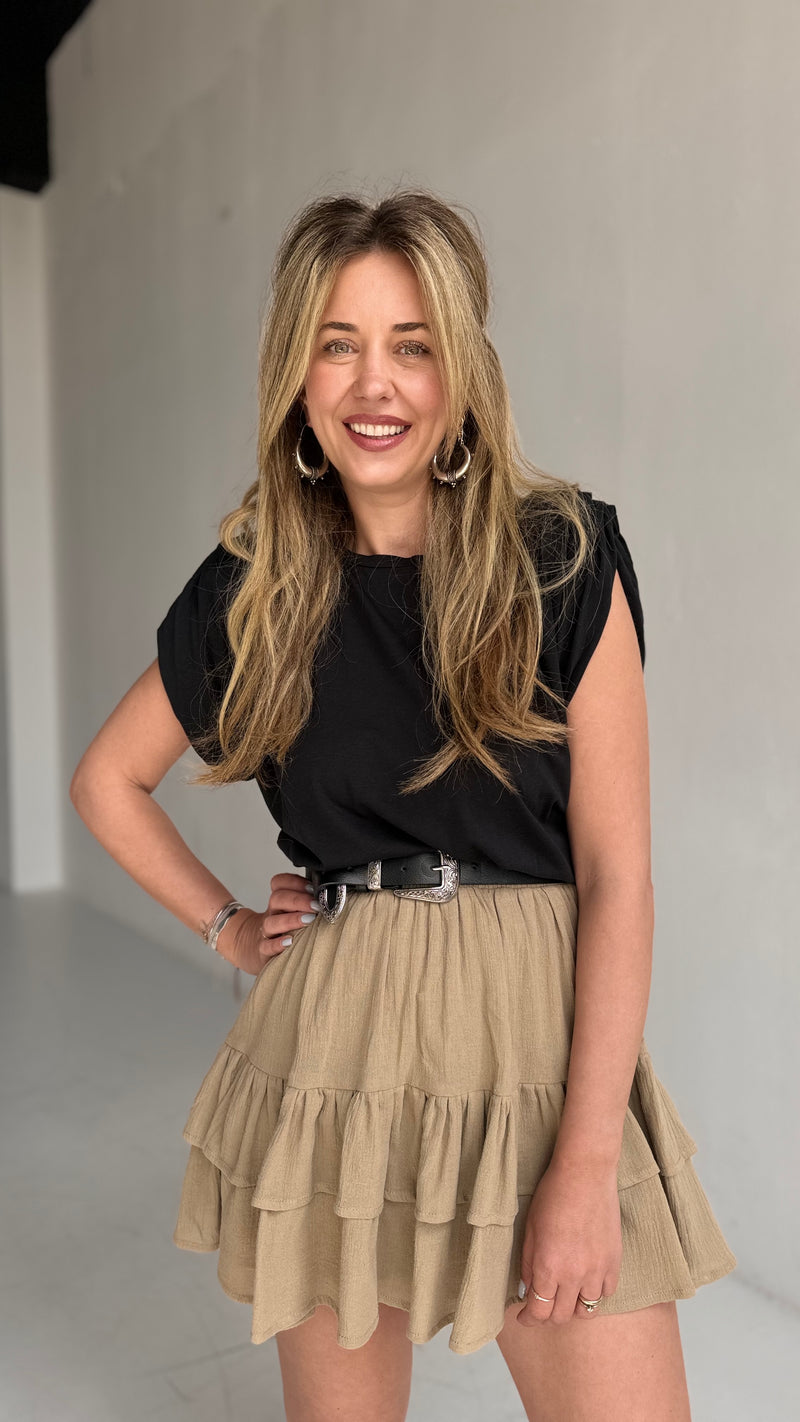 Two Ruffles Cotton Skirt