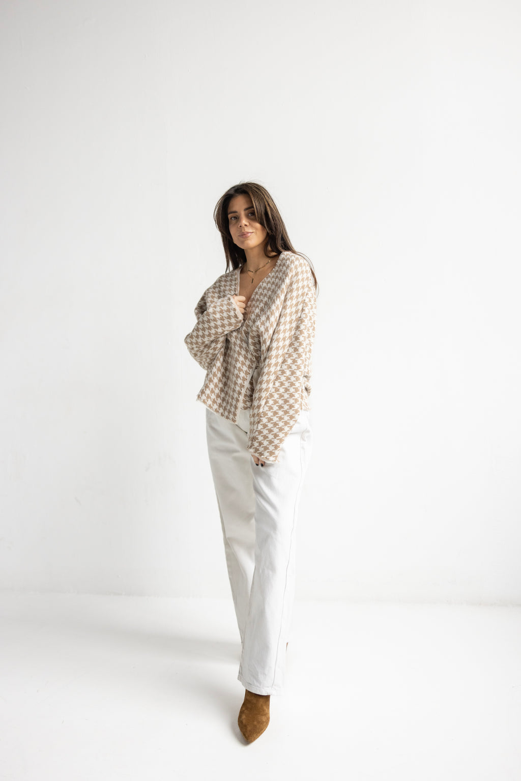 Beige Tweed Kimono