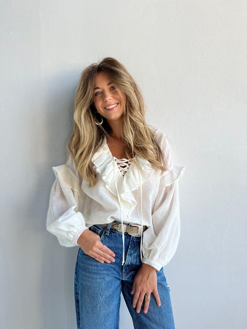 White Angel Linen Top