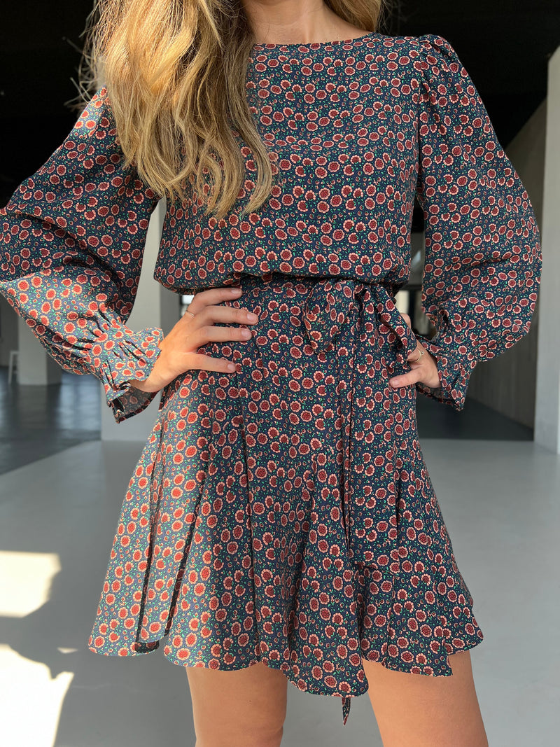 Dark Purple Floral Mini Dress