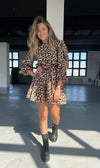 Beige Animal Print Mini Dress