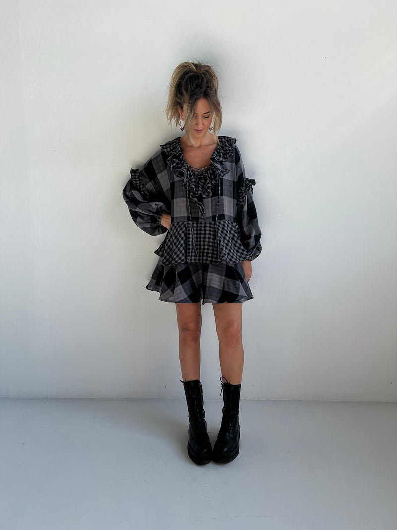 Grey Square Midi Dress