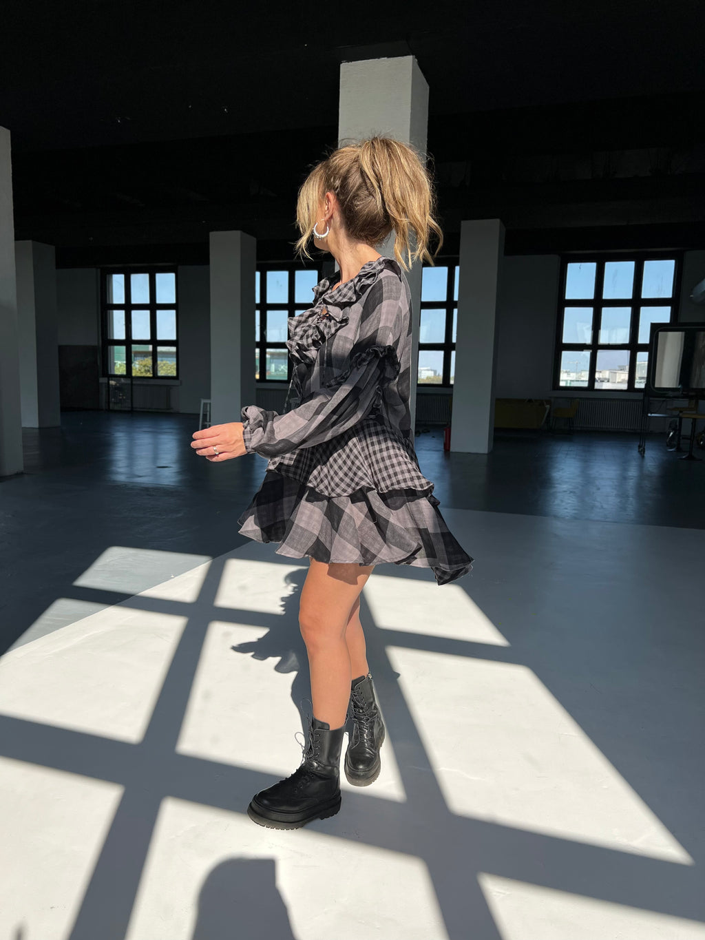 Grey Square Midi Dress