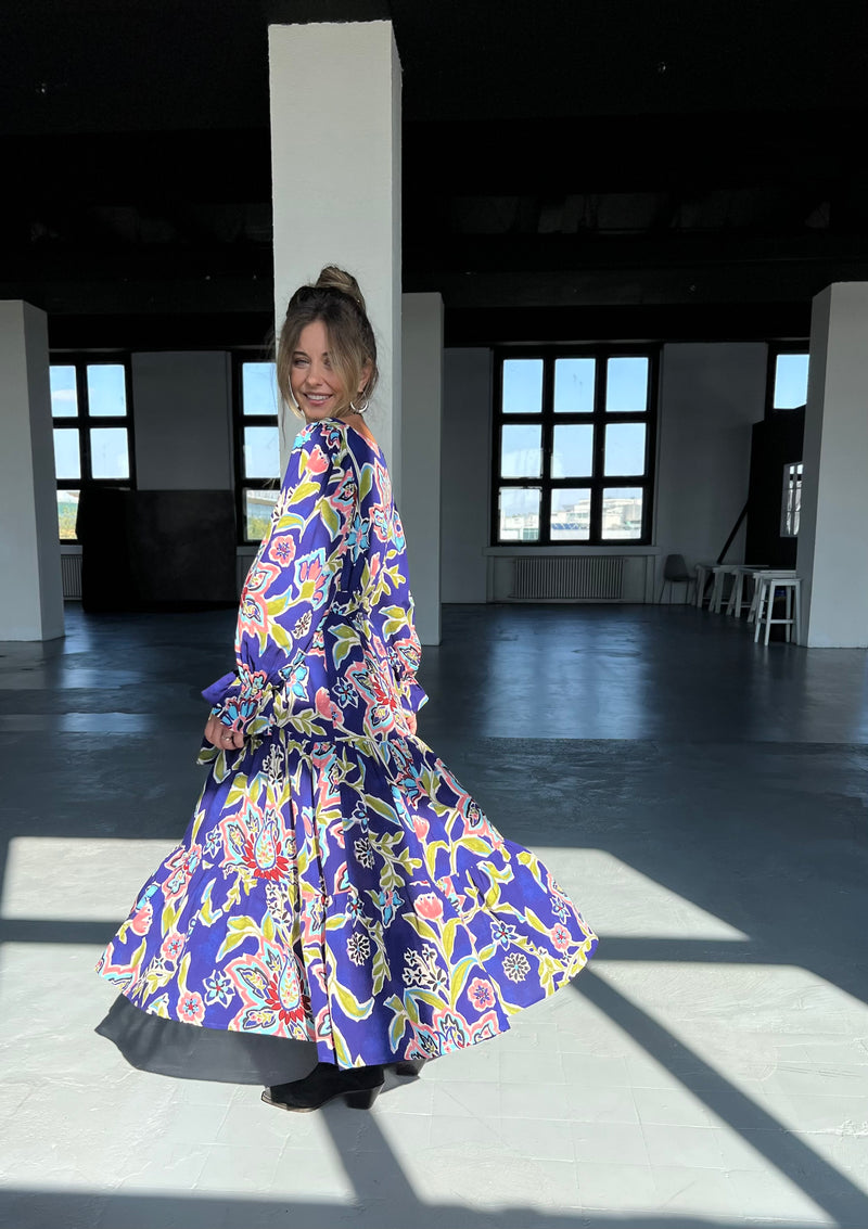 Royal Blue Floral Maxi Dress