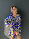 Royal Blue Floral Mini Dress