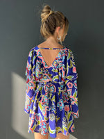 Royal Blue Floral Mini Dress