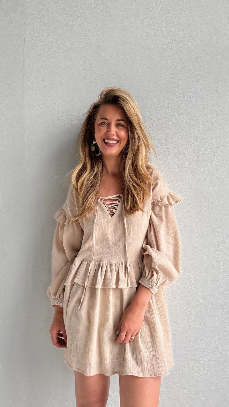 Cotton Boho Ruffle Dress