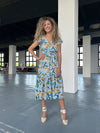 Blue Print Tulip Dress