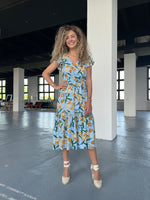 Blue Print Tulip Dress