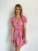 Pink Linen Mini Dress