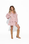 Baby Pink Boho Ruffle Dress