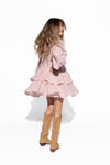 Baby Pink Boho Ruffle Dress