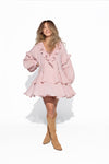 Baby Pink Boho Ruffle Dress