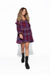 Plaid Purple Boho Dress