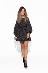 Geometric Tie Waist Boho Dress