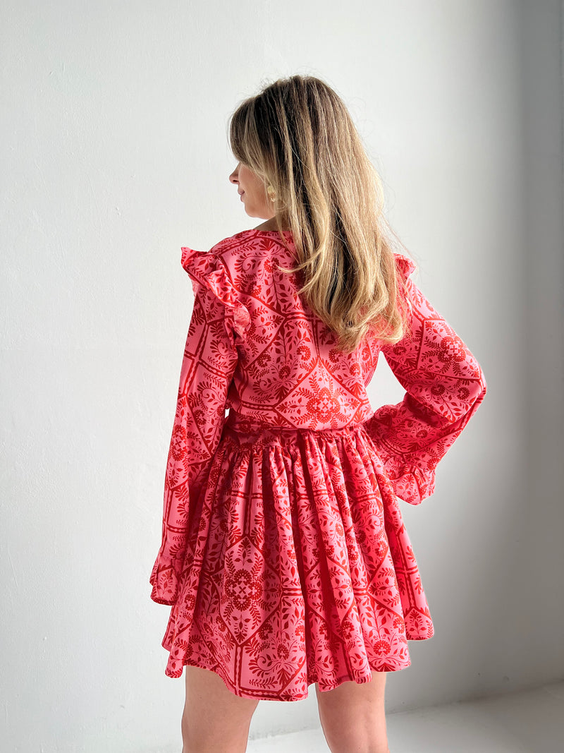 Red Pinkish Mini Dress