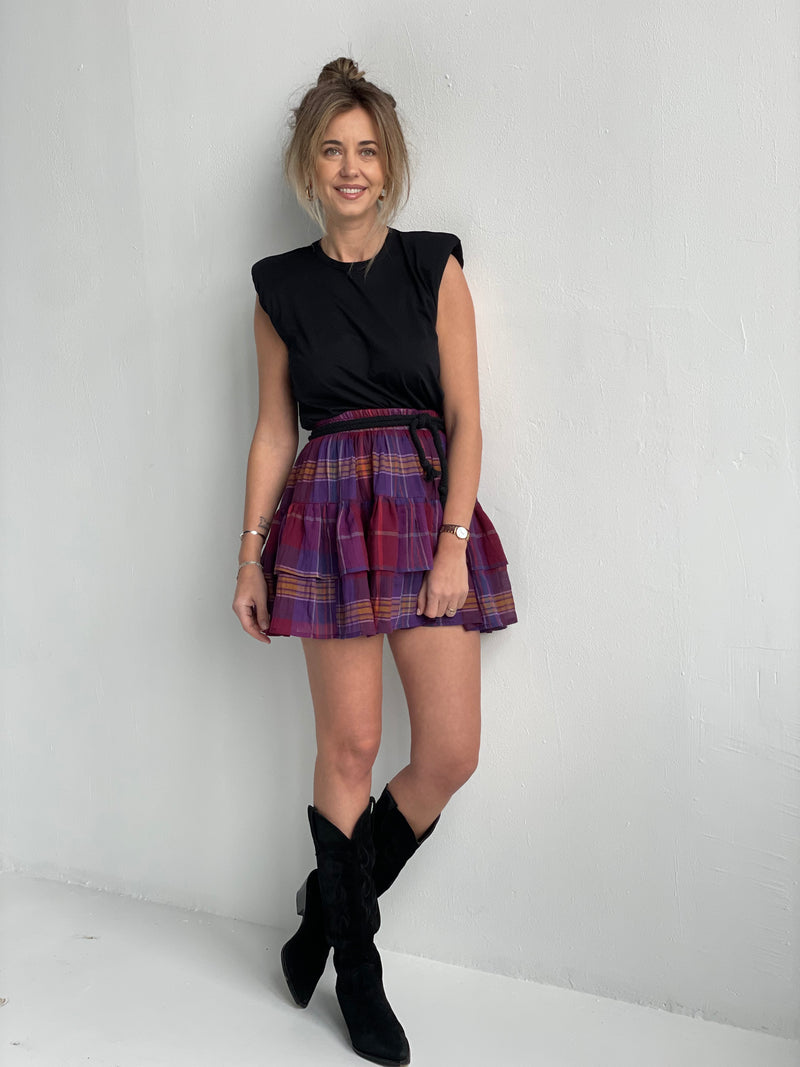 Purple Cotton Mini Dress