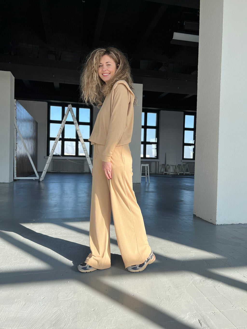 Beige Cotton Tracksuit