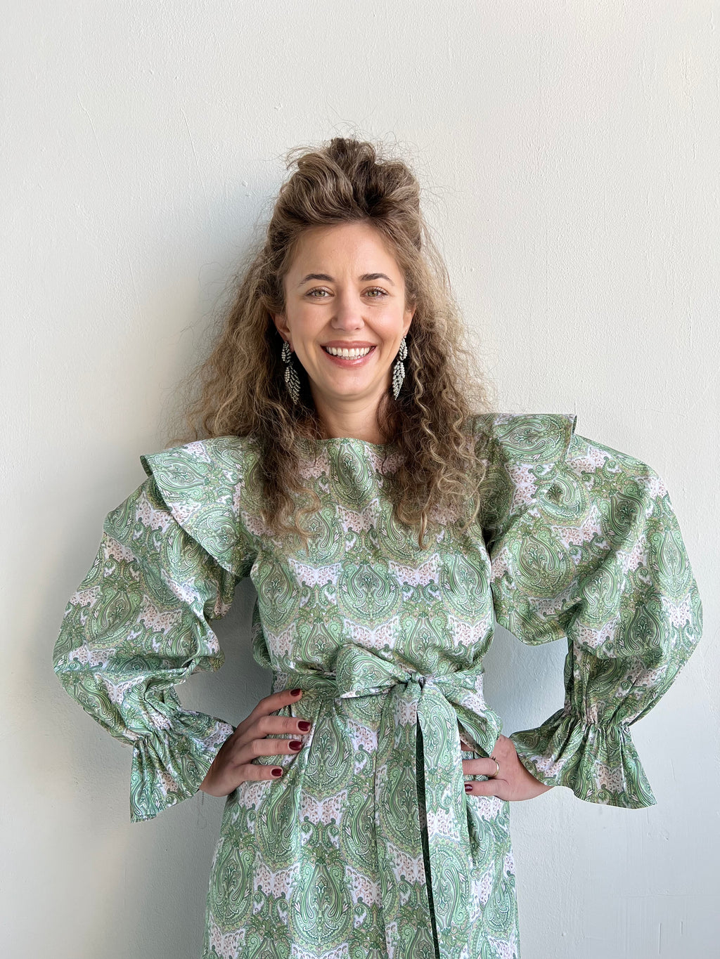 Green Floral Midi Dress