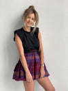 Purple Cotton Mini Dress