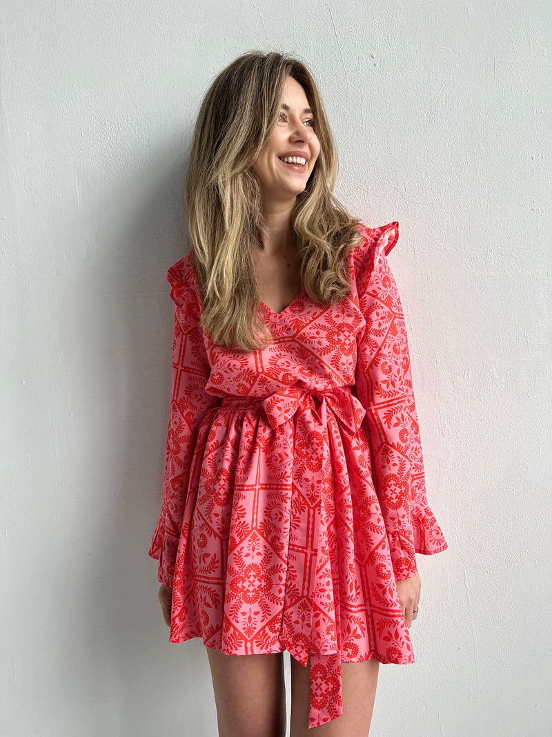 Red Pinkish Mini Dress